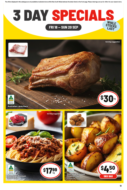 3 Day Specials page 1 of 4