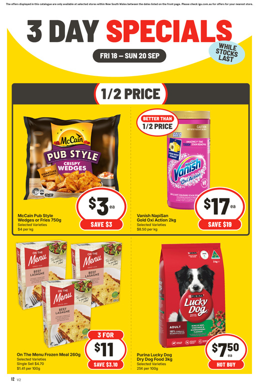 3 Day Specials page 4 of 4