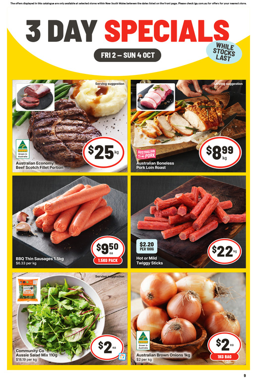 3 Day Specials page 1 of 4