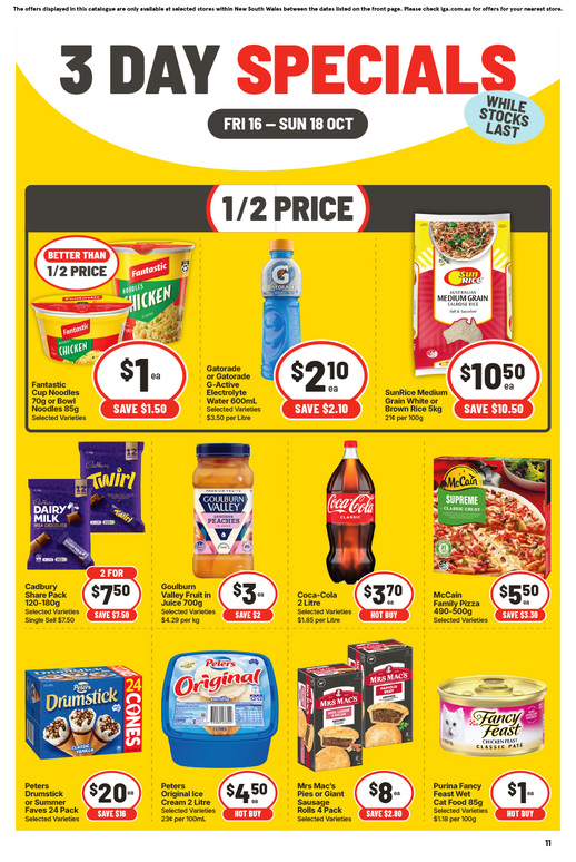 3 Day Specials page 1 of 1