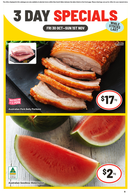 3 Day Specials page 1 of 4